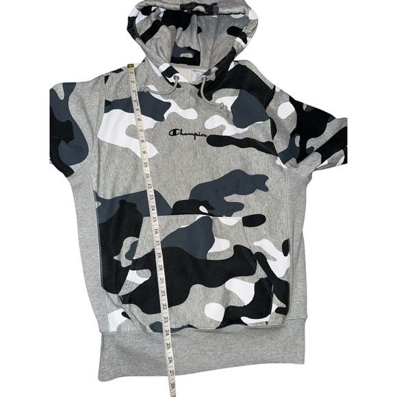 Champion Hoodie Mens M Camo Reverse Weave Embroidered Spell Out Pullover Y2K - Picture 4 of 7